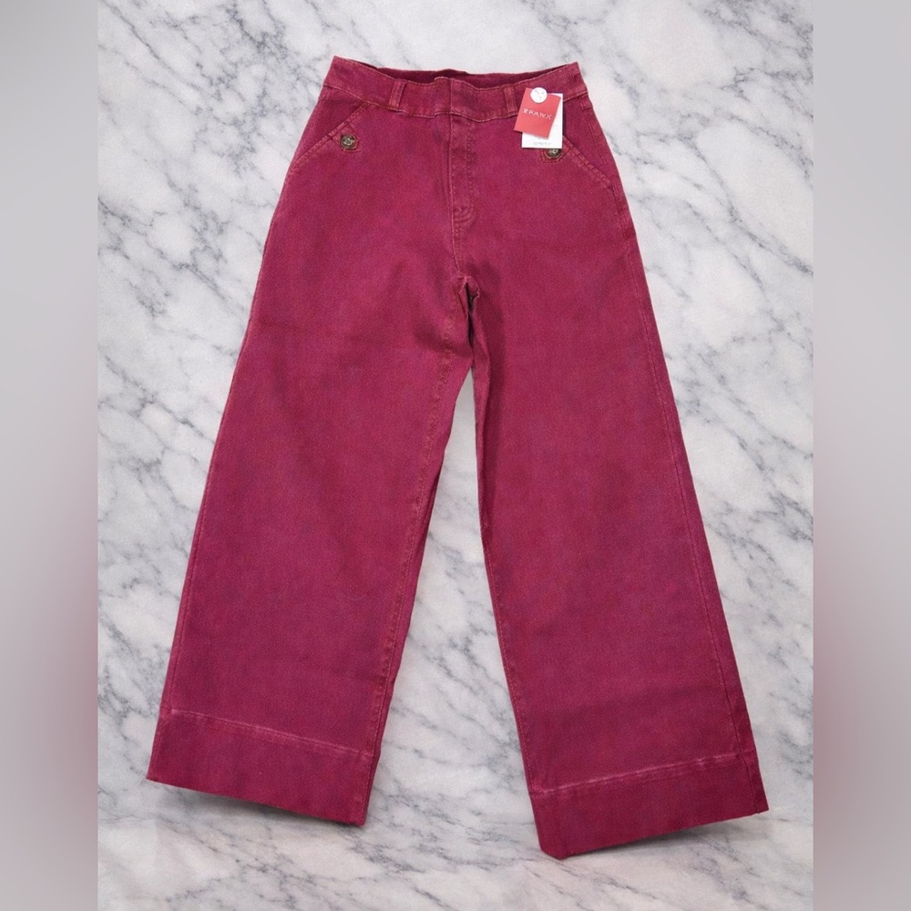 NWT SPANX The Dye Stretch Twill Cropped Wide Leg XS